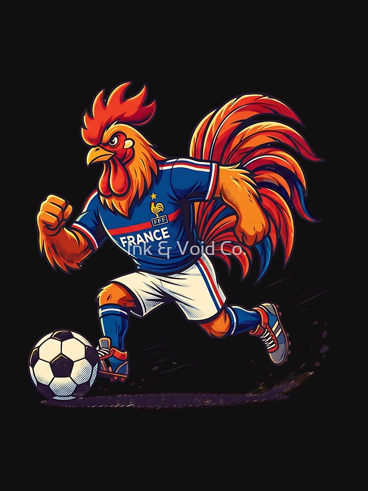 Retro 90s France Soccer Rooster Graphic Art by Ink & Void Co.