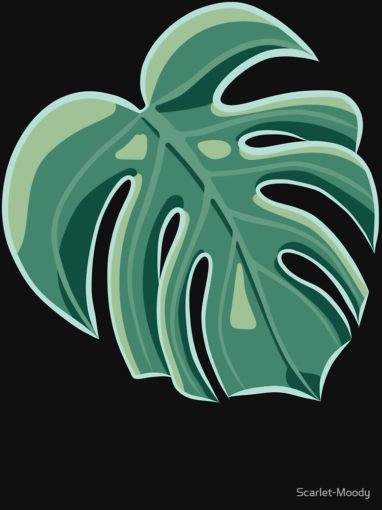 Sully's Big Monstera Leaf on Turquoise by Scarlet-Moody