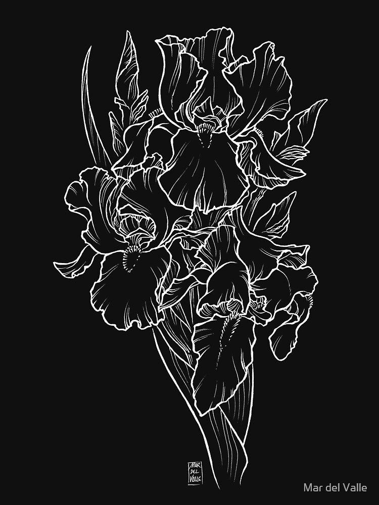 Irises - White Line by Mar del Valle