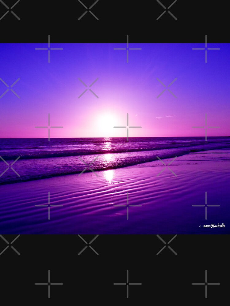 Stunning Shades of Purple Sunset over Ocean Fine Art Print by Yogibear & Rachelle