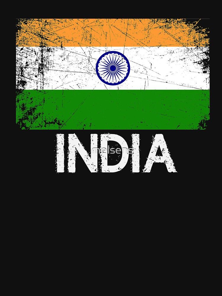 Indian Flag Design | Vintage Made In India Gift by melsens