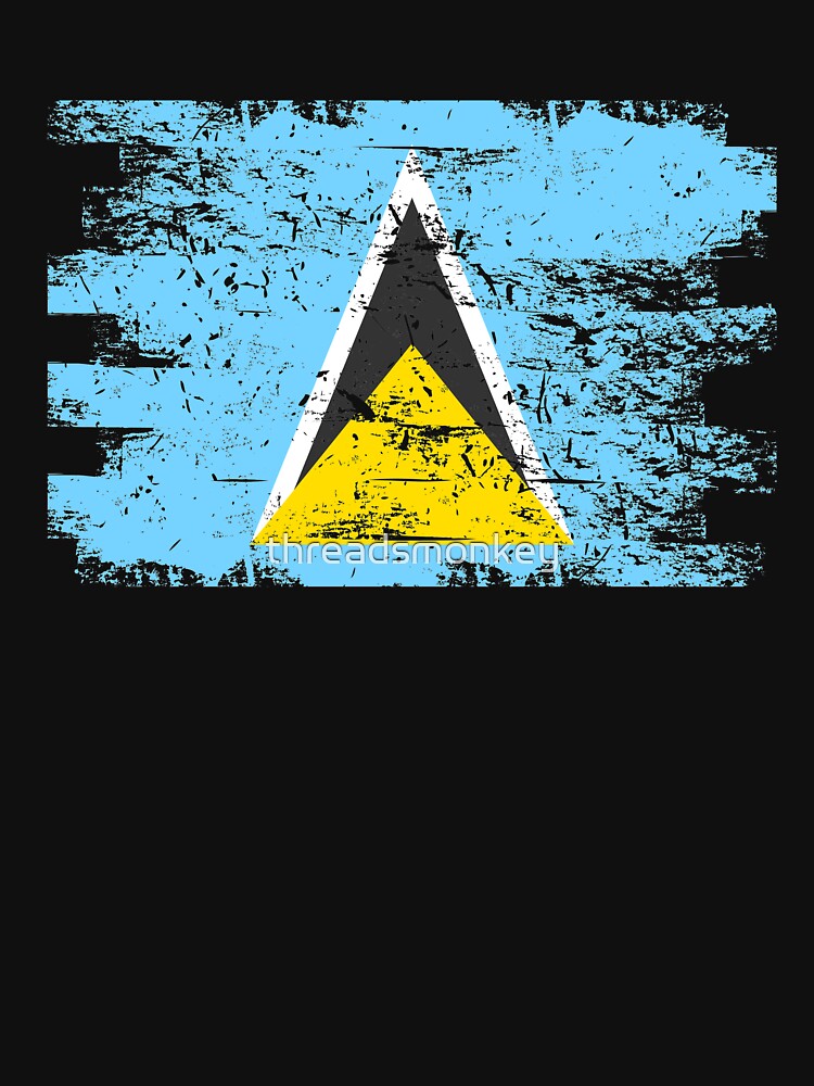 Saint Lucia Flag Gift Country Patriotic Travel Shirt Americas Light by threadsmonkey