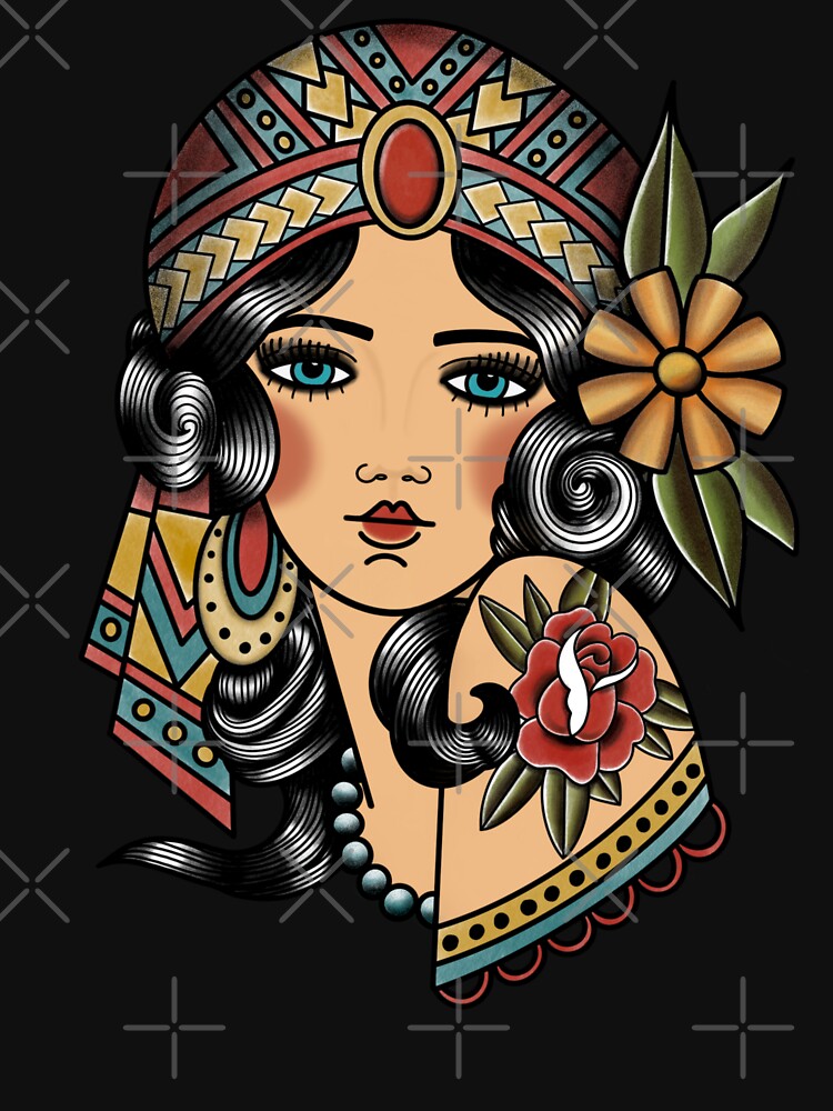 Gypsy Lady Head Tattoo kgbd by Kraken-Jack