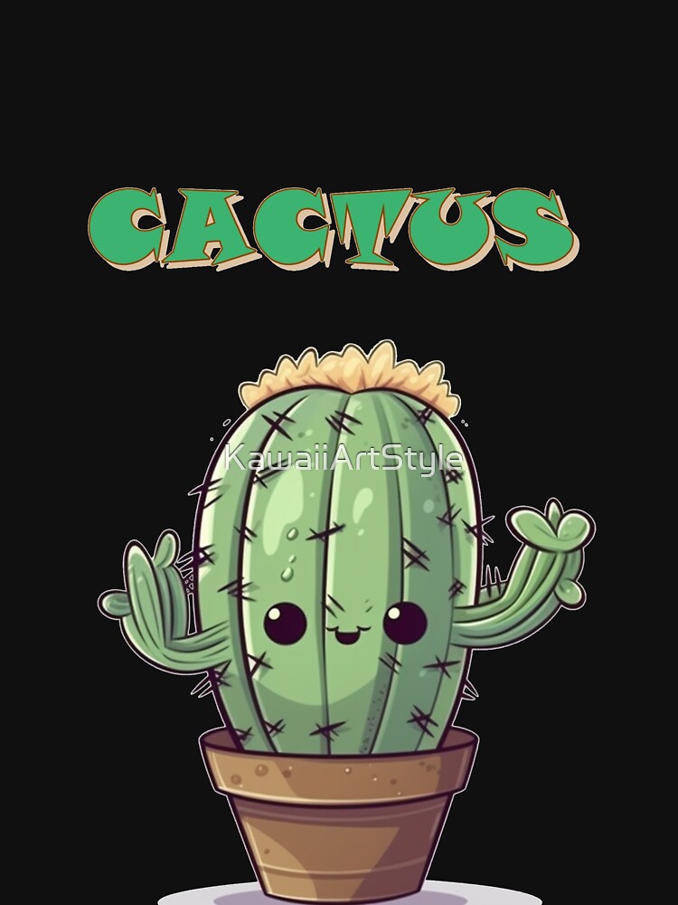 Happy Kawaii Cactus with Text "Cactus" by KawaiiArtStyle