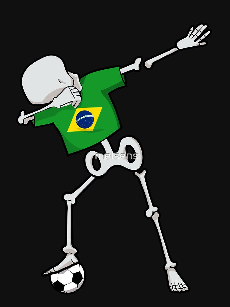 Dabbing Soccer Football Skeleton Brazil by melsens