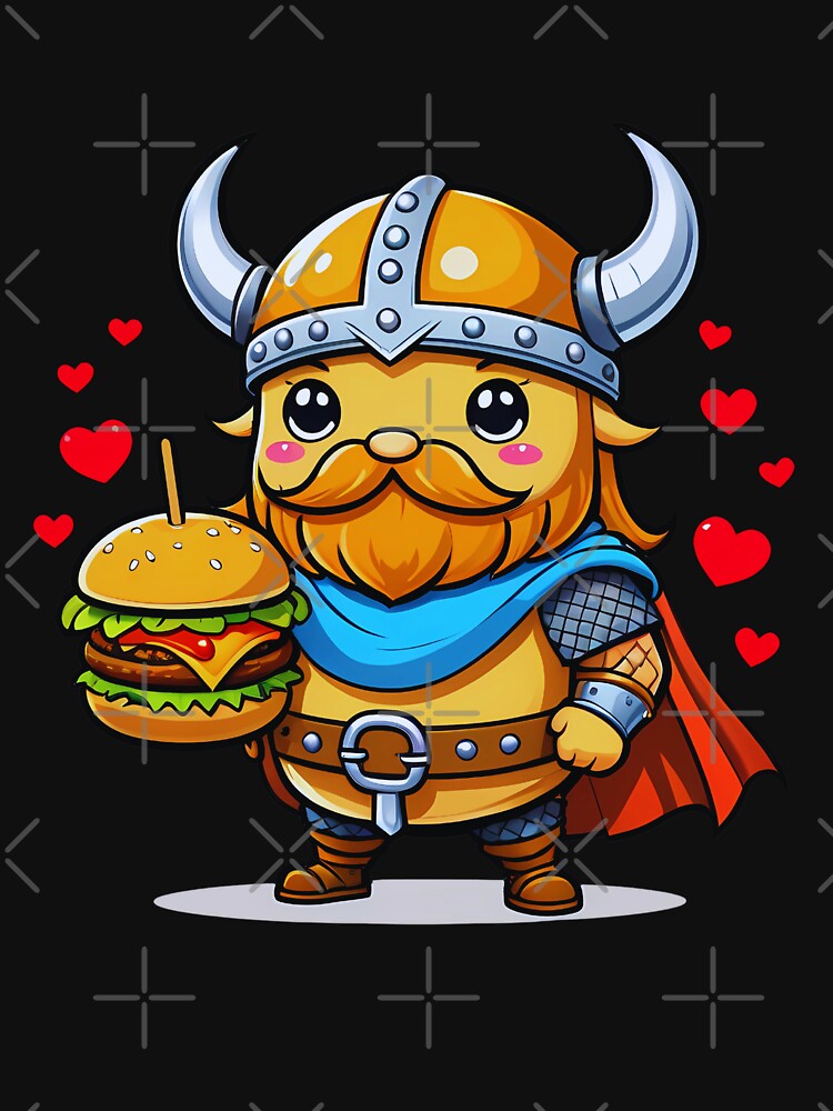 Viking Burger Lover, Kawaii Burger by saloui