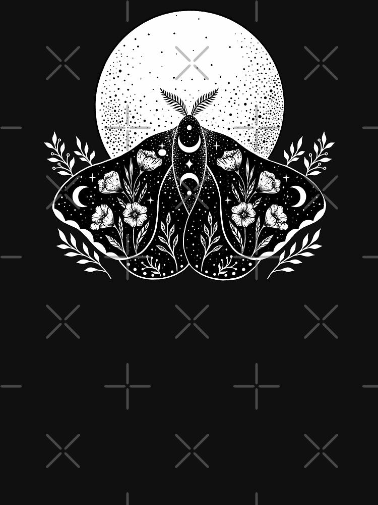 Luna and Moth - Black by episodicDrawing