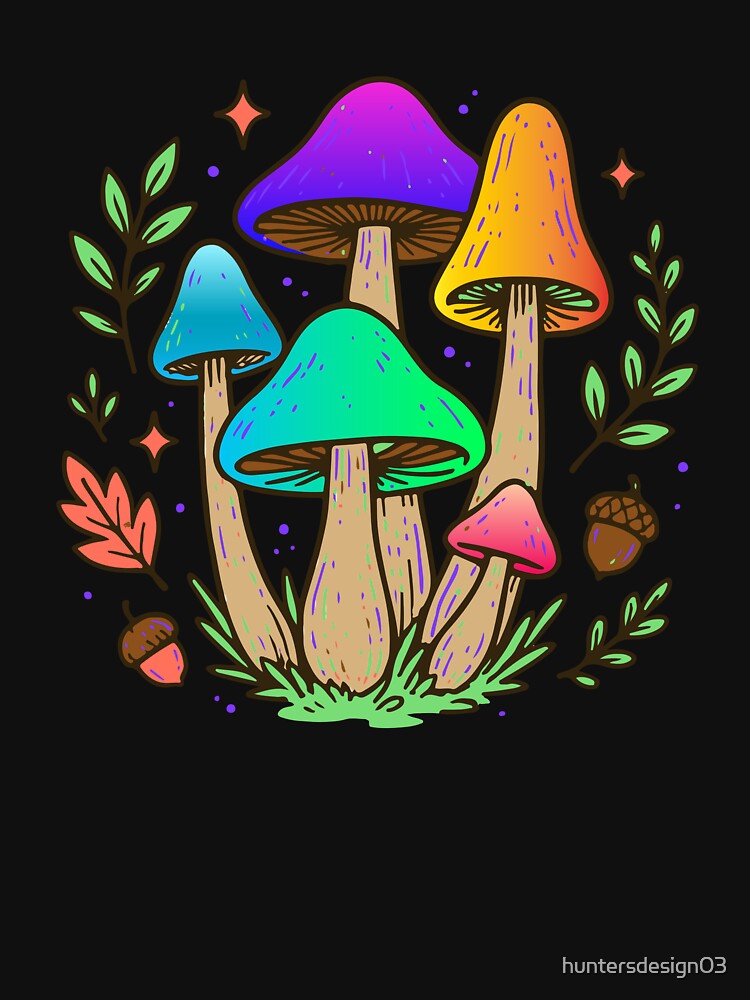 Mushrooms Psychedelic Art by huntersdesign03