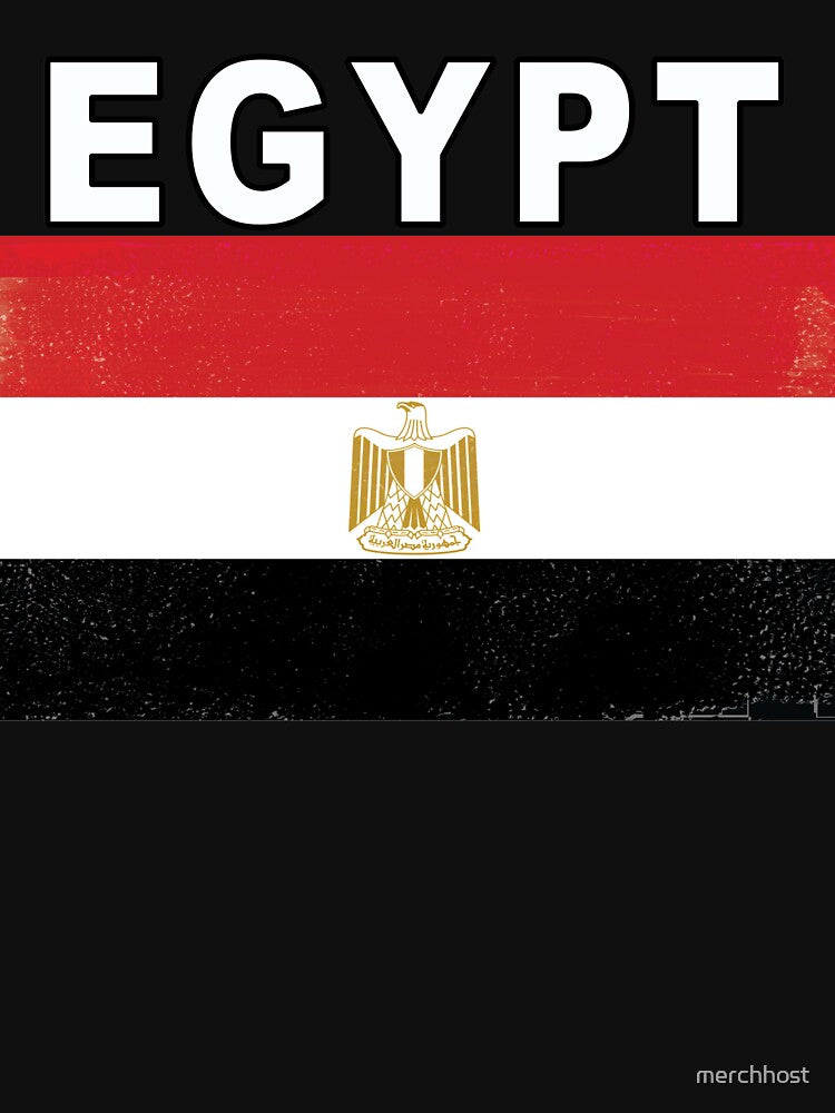 Egyptian Distressed Flag Egypt Soccer Shirt by merchhost