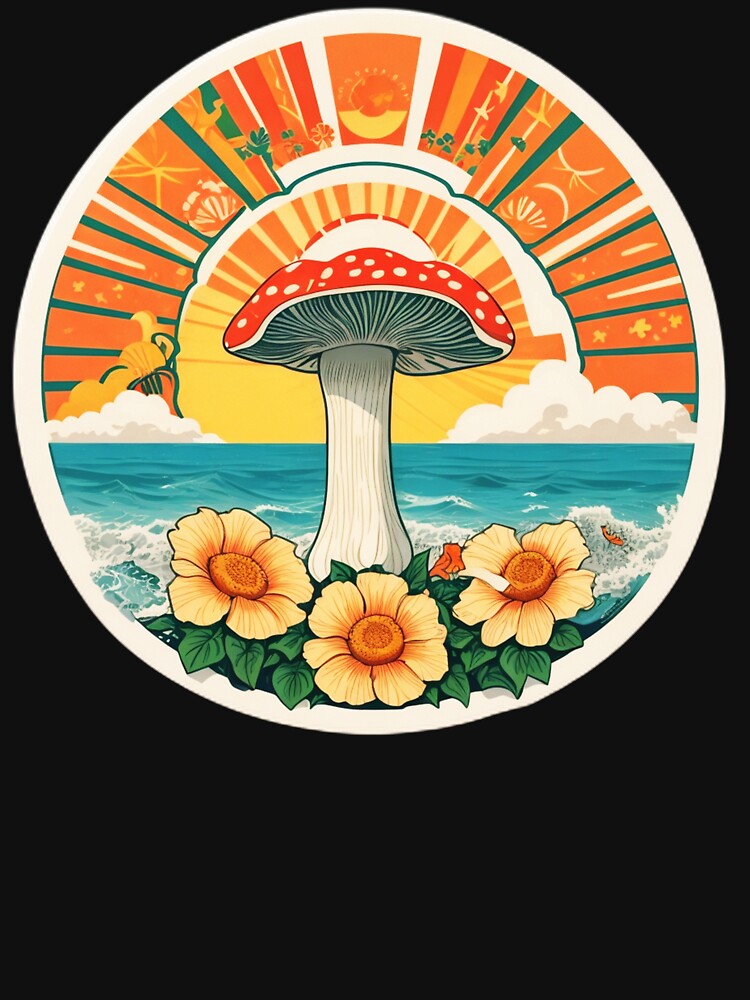 Ocean Waves Mushroom with Hawaii Orchids by NautiChic