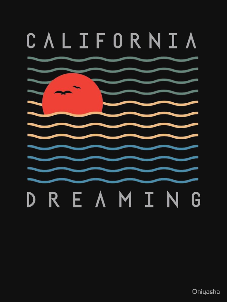 California Sunset Wave Lines by Oniyasha