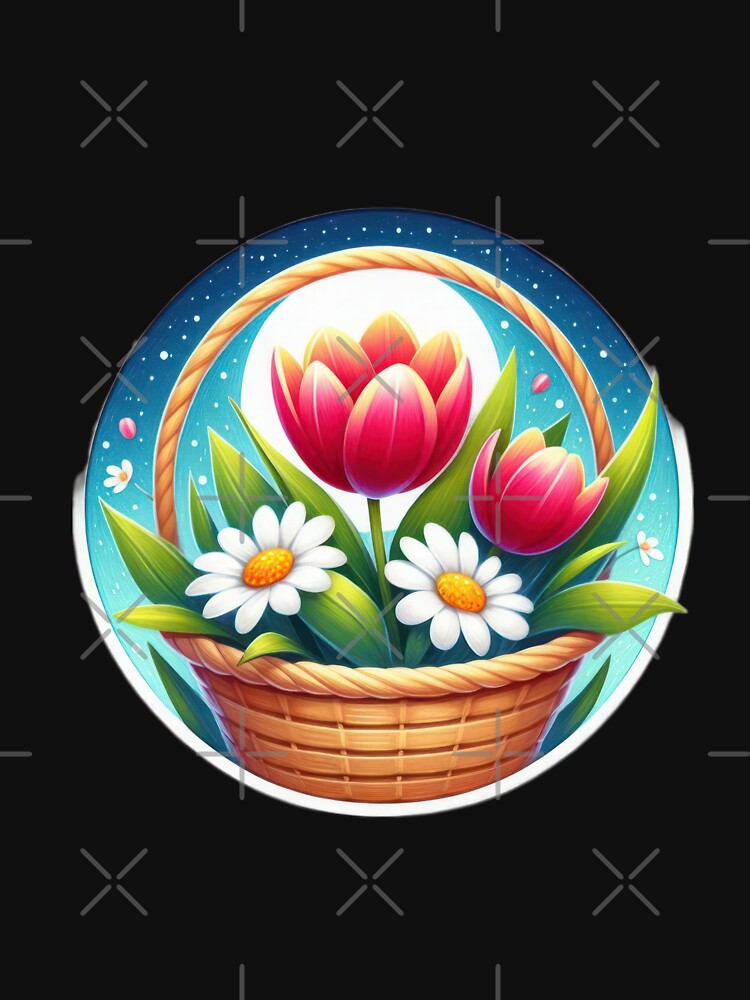 Basket of flowers retro floral flowers by Expressions-Sel