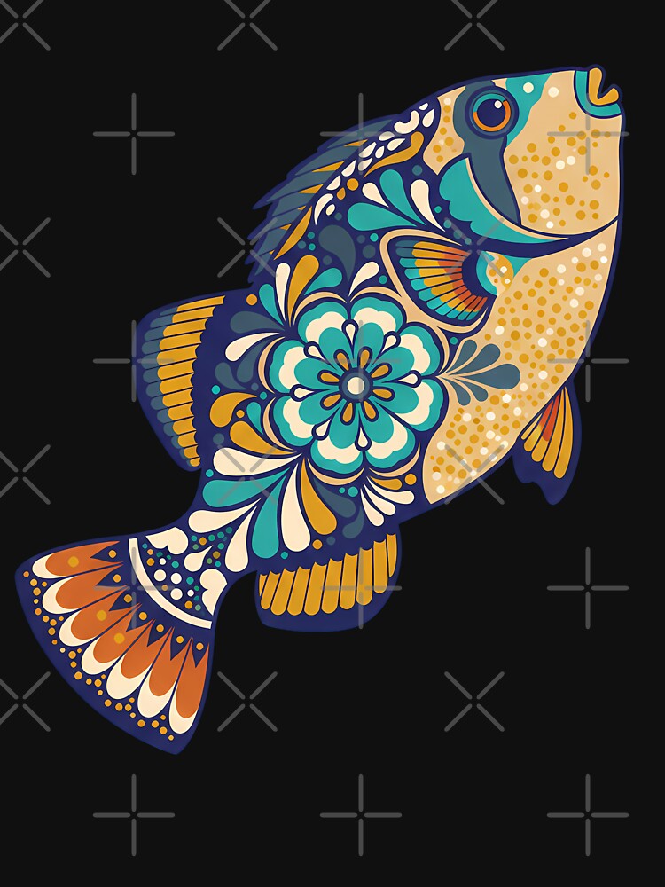 Colorful Picasso Triggerfish – Folk Art by heidiannemorris © by FOLK ART FUSION by heidiannemorris