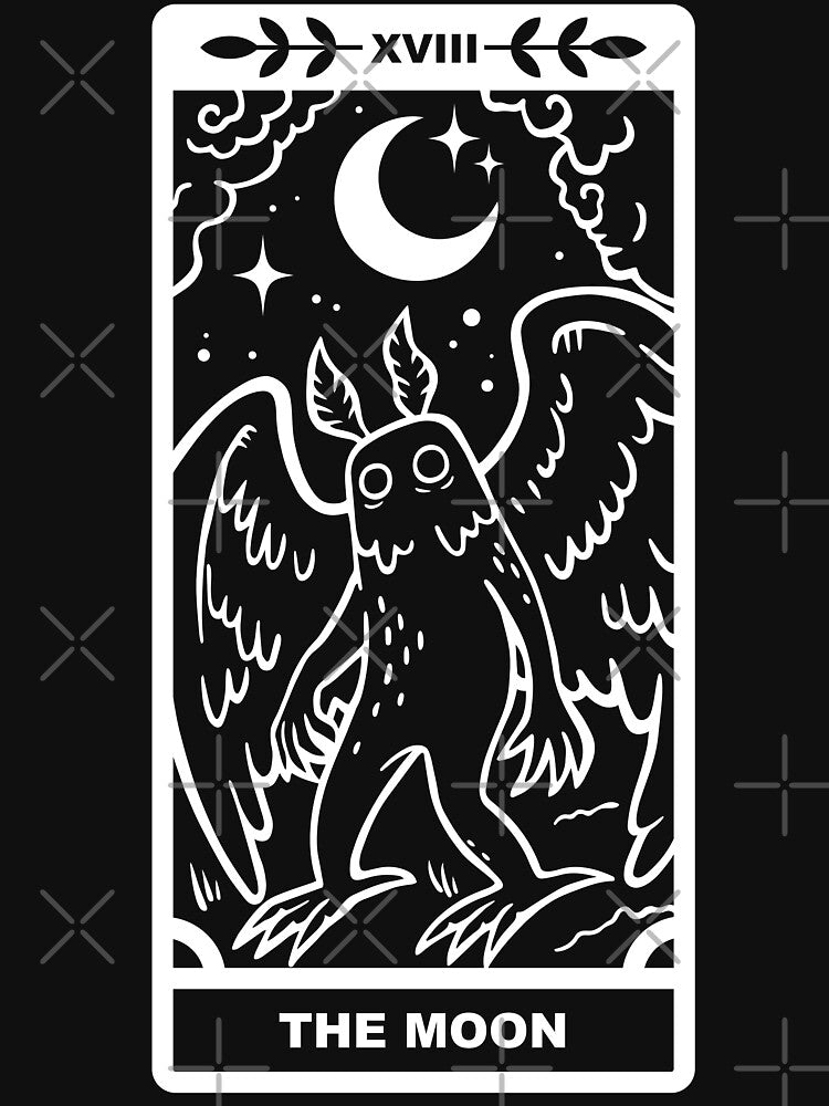 Mothman x Moon - White Lines by CryptidCoven