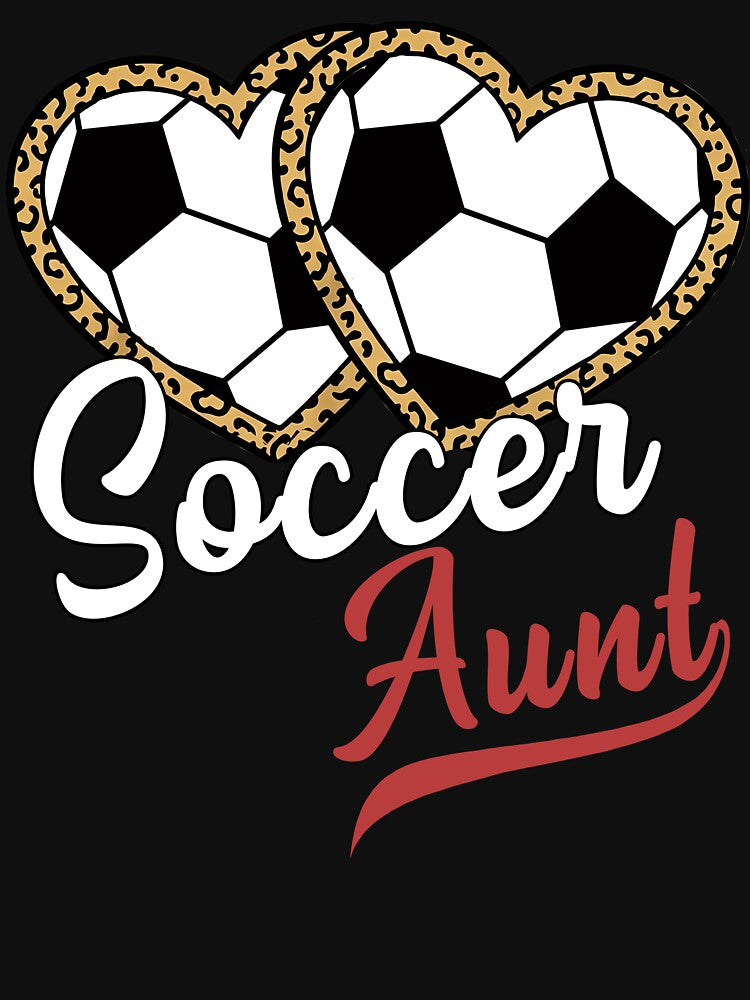 Leopard Heart Soccer Aunt Graphic Tee by LarryMBrown