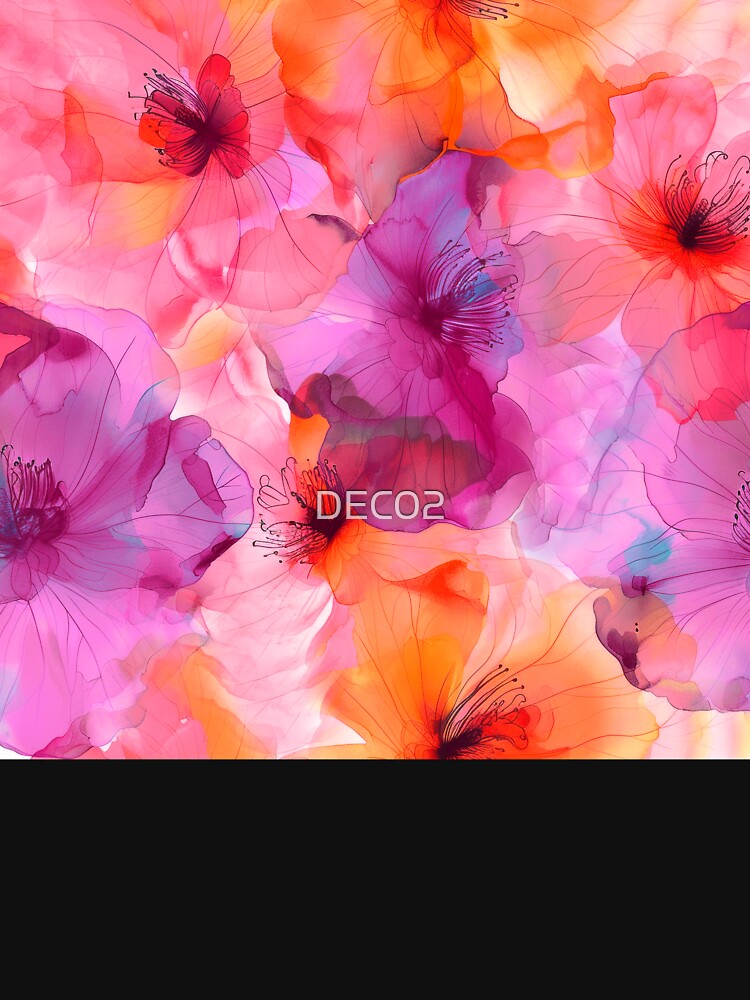 Lilac-Pink And Yellow-Peach Dreamy Floral Abstract by DEC02