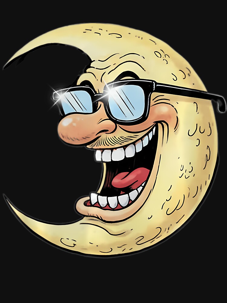 Laughing Moon, Moon Humor, Moon t-shirt, Moon design, Moon lover, Moon gift, Moon enthusiast, Moon laughing, Moon funny, Moon cartoon, Moon smiling by ChelseaEula