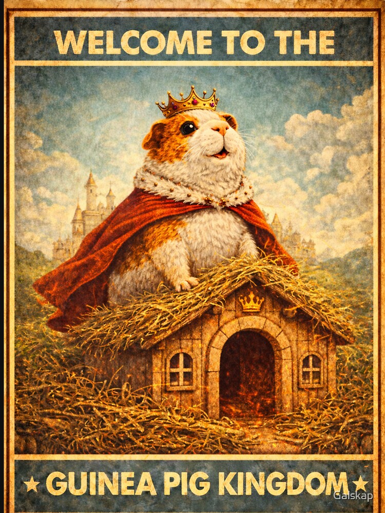 Guinea Pig King Art | Funny Cavy Fantasy Illustration by Galskap