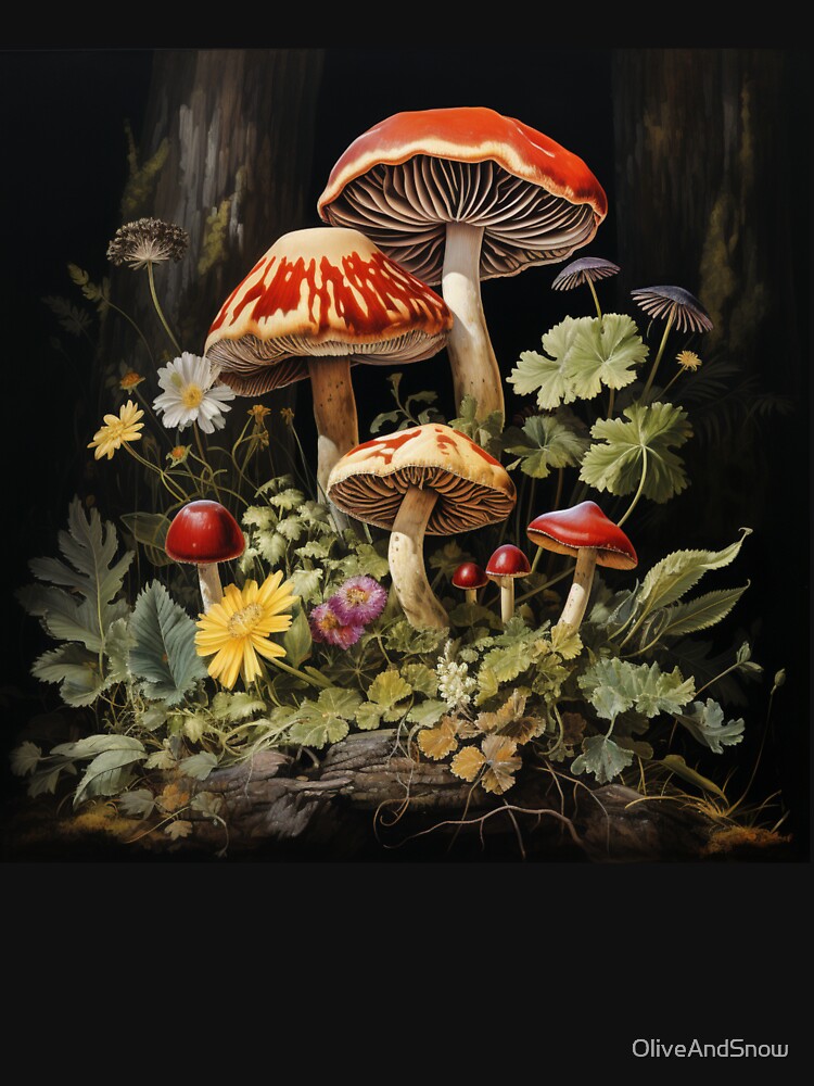 Enchanted Mushroom Forest Shroom Psychedelic Mushroom Electric Forest Red Mushroom Fairycore by OliveAndSnow