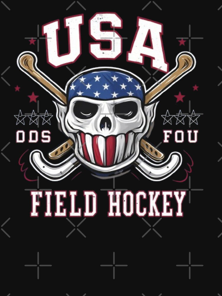 USA FIELD HOCKEY PLAYER .. HOCKEY SKULL WITH USA FLAG by Obinne