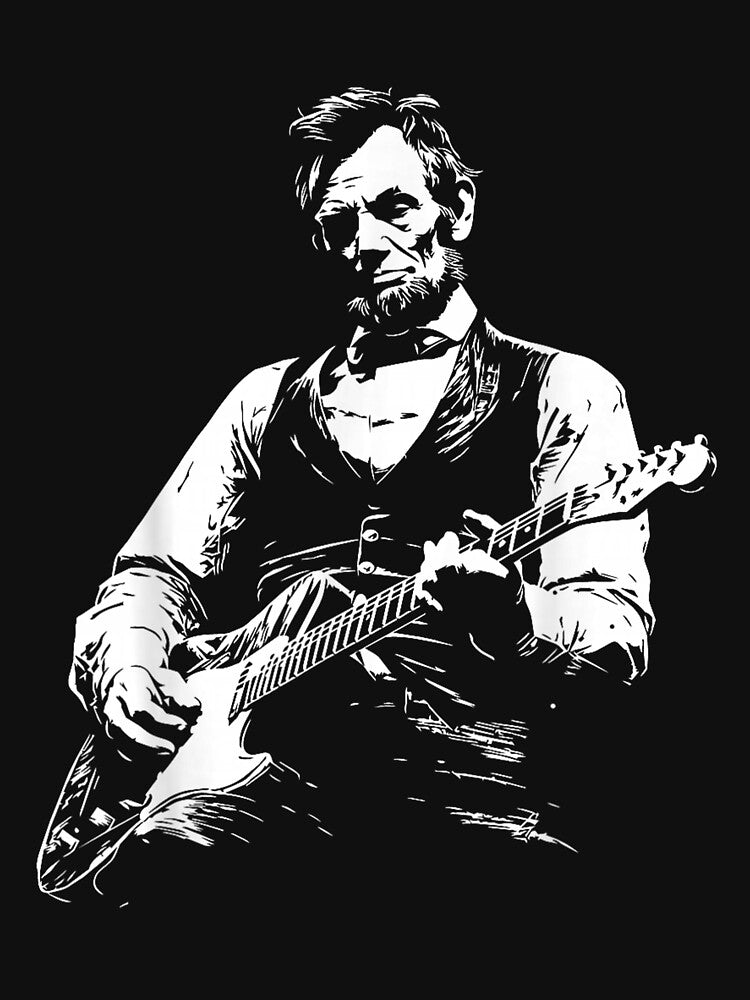 President Abraham Lincoln Playing Guitar Abe Lincoln by Evelynzurick