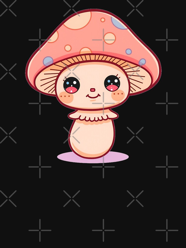 Cute Kawaii Pink Mushroom Sticker | Adorable Cartoon Mushroom Character by simpleyetcanva