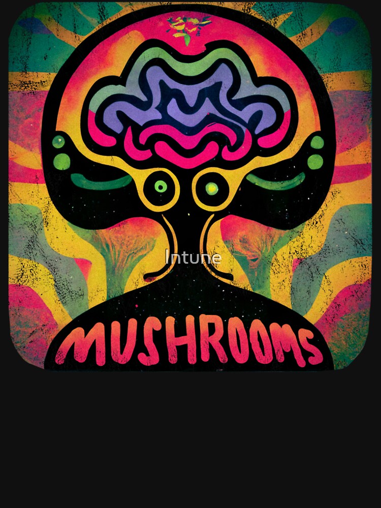 Magic Mushroom Psychedelic Illustration A.I. generated with paint over by Intune
