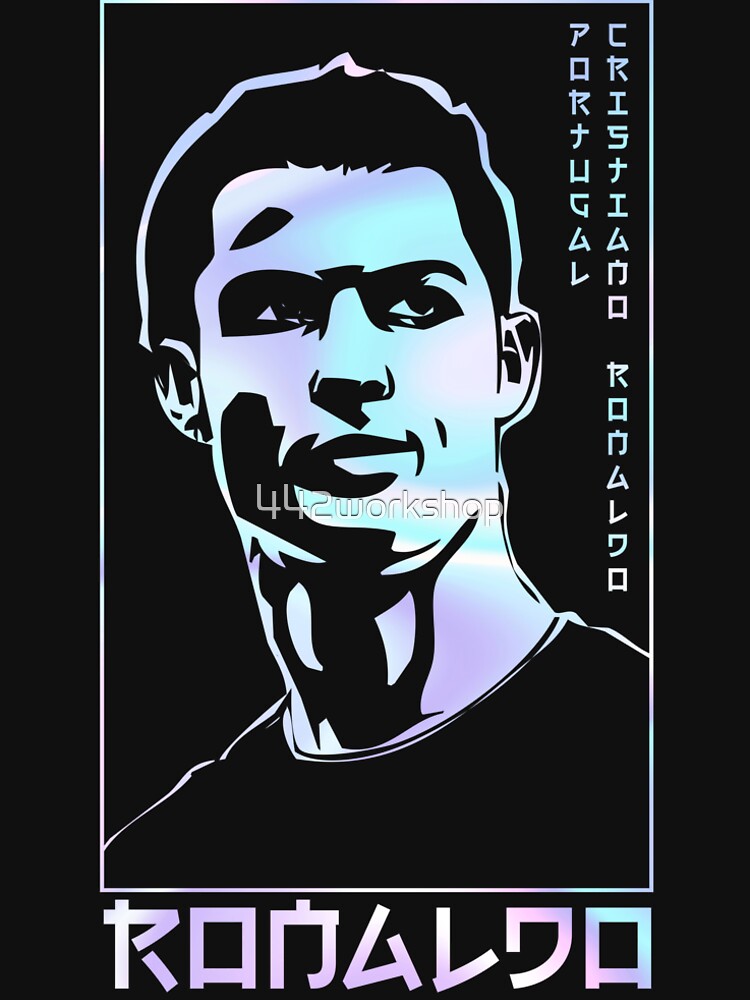 Ronaldo holographic Style Portrait art illustration by 442workshop