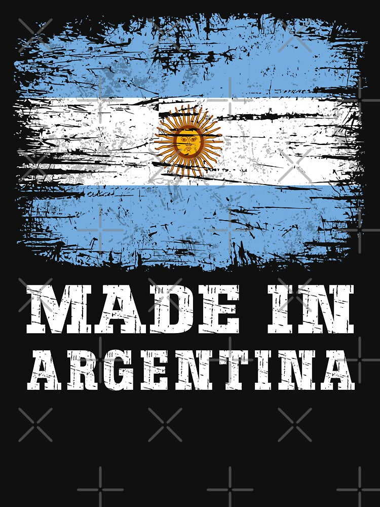 Vintage Made in Argentina Distressed Argentine Flag by Dmetalx Art Apparel
