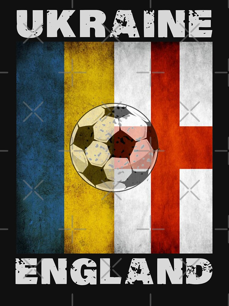 England Ukraine Retro Soccer Jersey Flag Ukrainian Football T-Shirt by PatternFariss