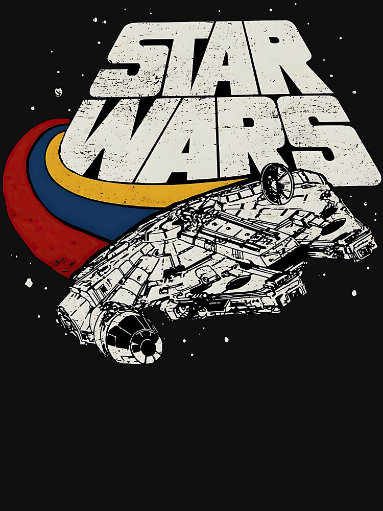 Vintage Retro Space Freighter Graphic T-Shirt | 1970s Sci-Fi Spaceship Classic Tee by maitivi