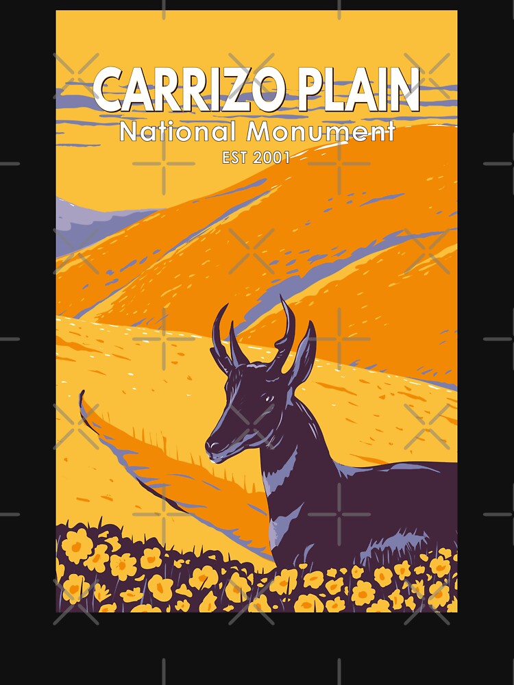 Carrizo Plain National Monument California Vintage by KrisSidDesigns
