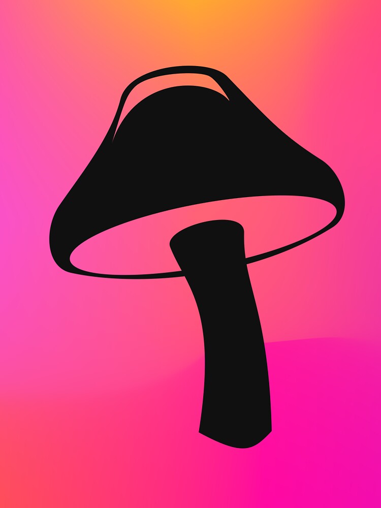 Colored Mushroom with Pink Background by Risa-C