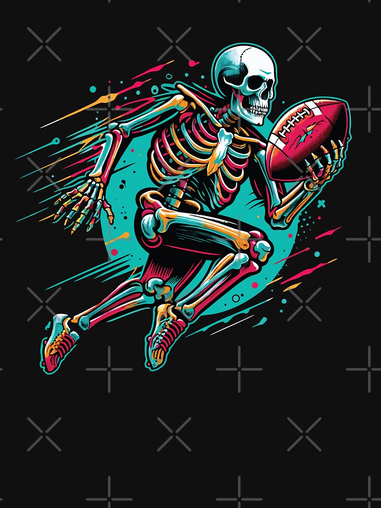 American Football Skeleton Football Player Halloween Spooky by Naciri01