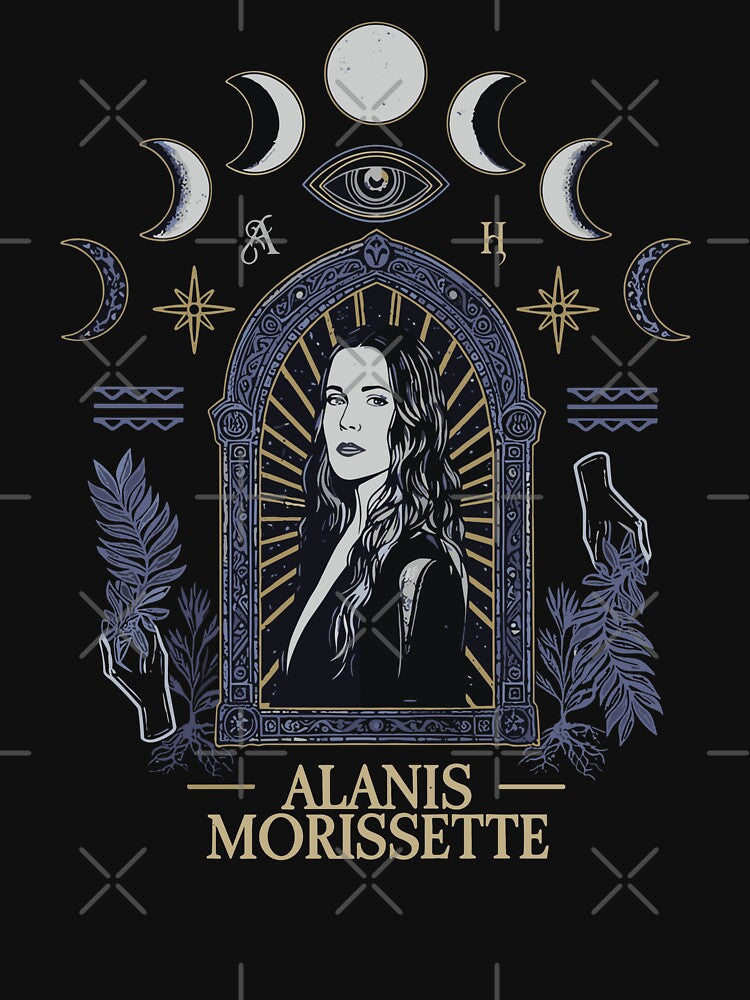 Alanis Morissette Celestial Arch Moon Phase Graphic by Evaevonechi