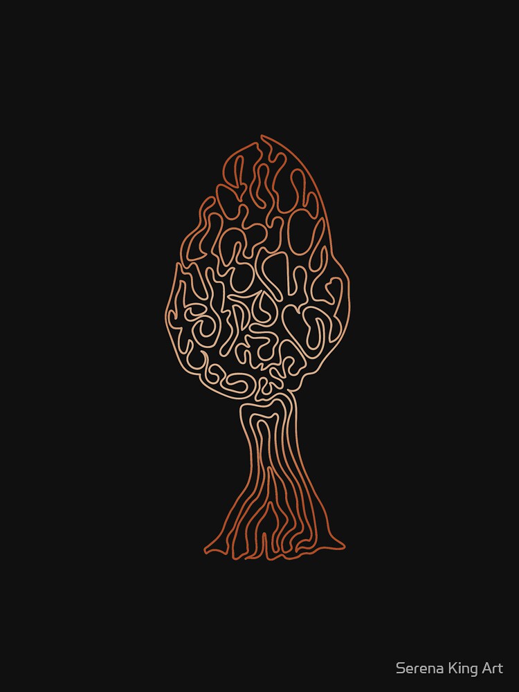 Morel Mushroom - Doodle Line Art 06 by serenaking