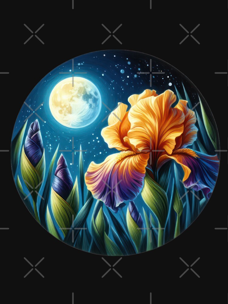 iris at night retro floral flowers by Expressions-Sel