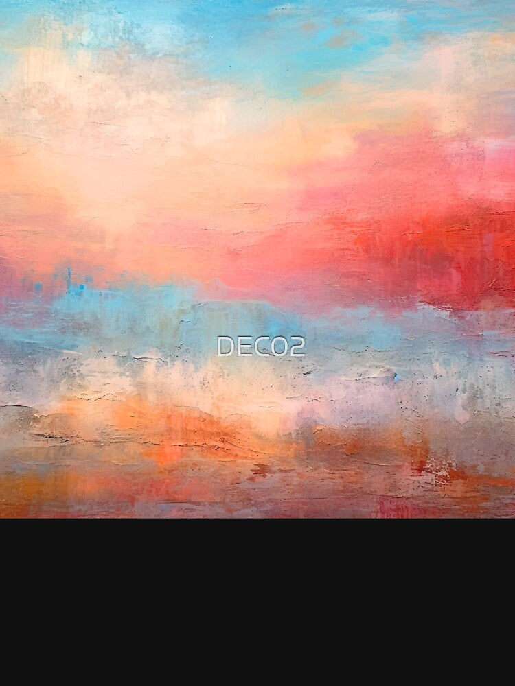 Red Sunset In Blue Sky Illuminating Ocean Abstract by DEC02