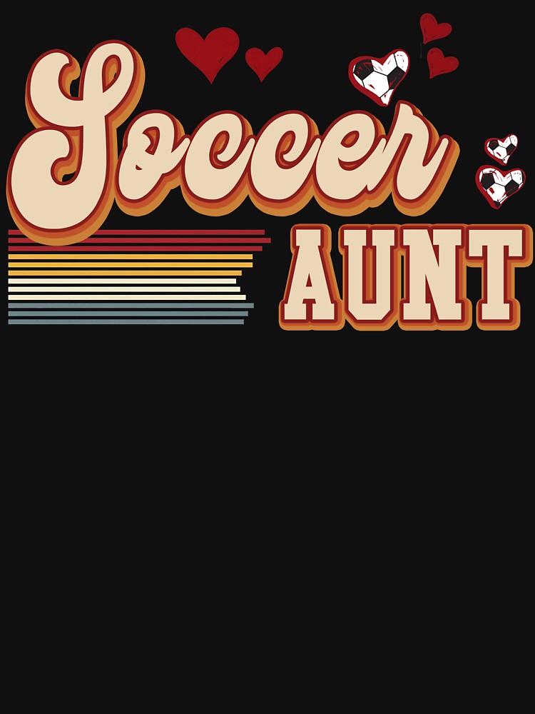 Vintage Soccer Aunt Retro Hearts Tee by LarryMBrown