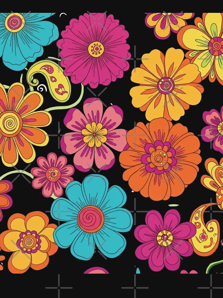 seamless pattern stylized retro flower classic shirts by anandsiva2703