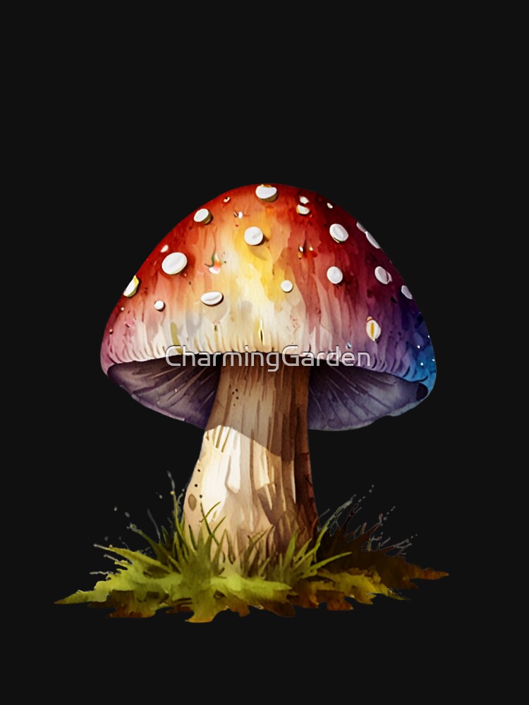 Psychedelic Watercolor Mushroom Illustration by CharmingGarden