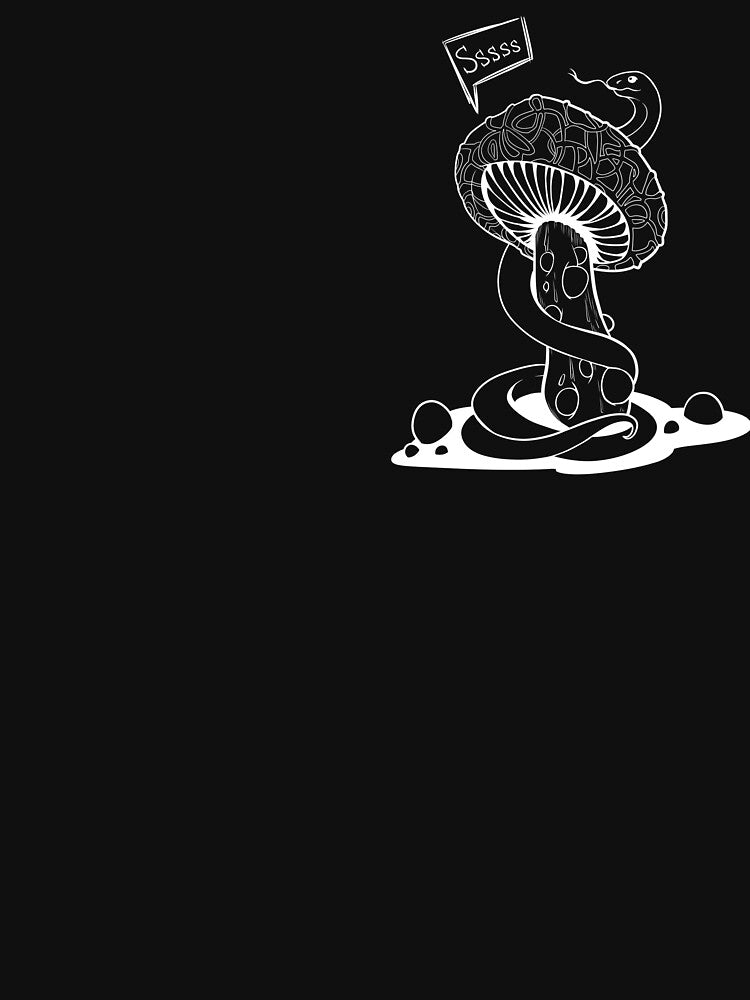 Poisonous black and white mushroom with bubbles and snake by MalkyTea
