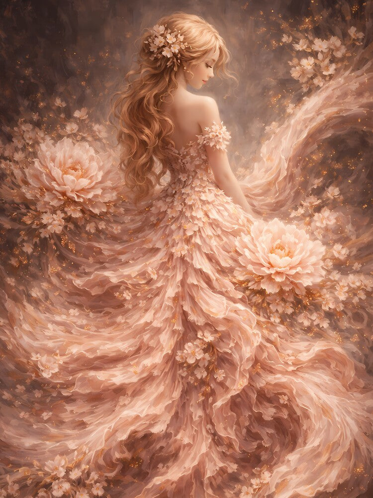 Floral Illustration Peony Blossom Aesthetic by ManJiangHong