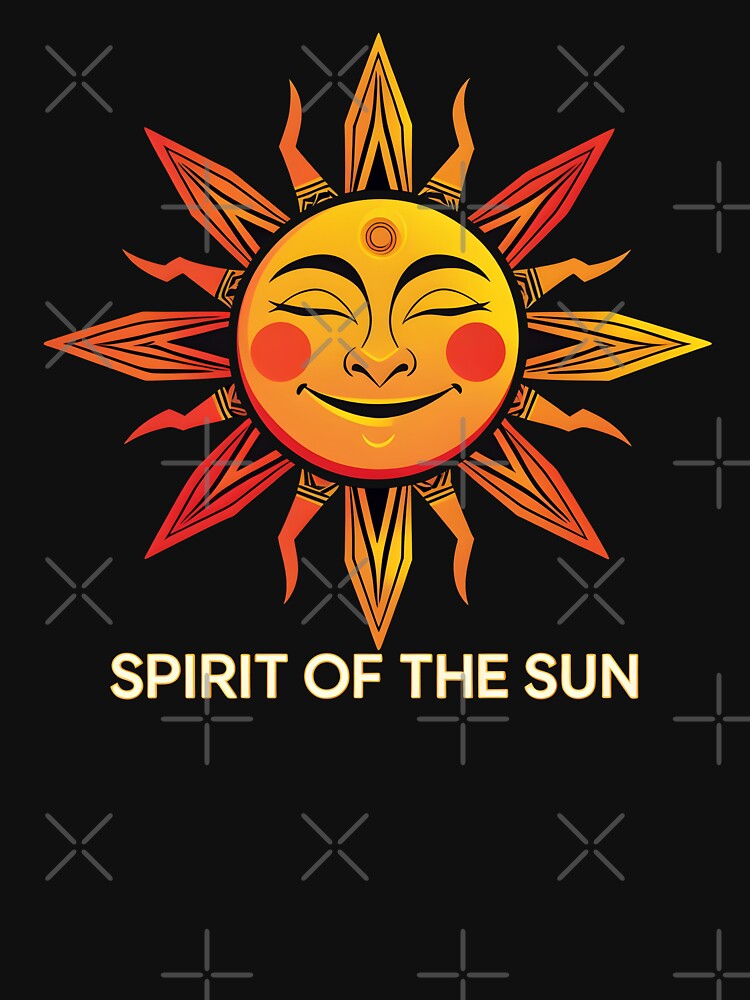Spirit of the Sun – Radiant Geometric Sun Face Art by bensemoum