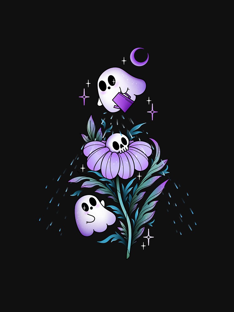 Haunted garden, ghost friends gardening by Texdoodles