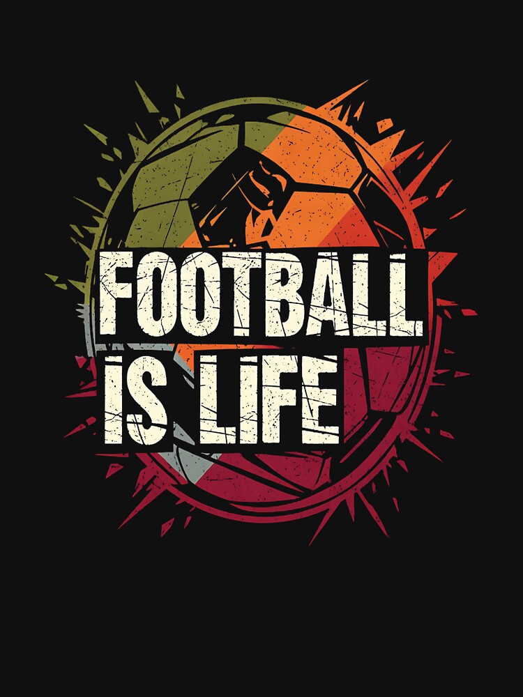 Football Is Life – Grunge Vintage Soccer Ball Graphic Design by Dhakagallere