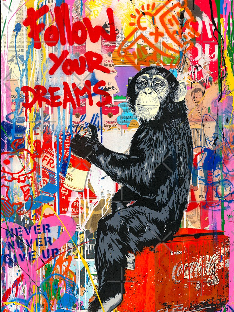 Banksy Monkey Follow Your Dreams by SharpWallArts