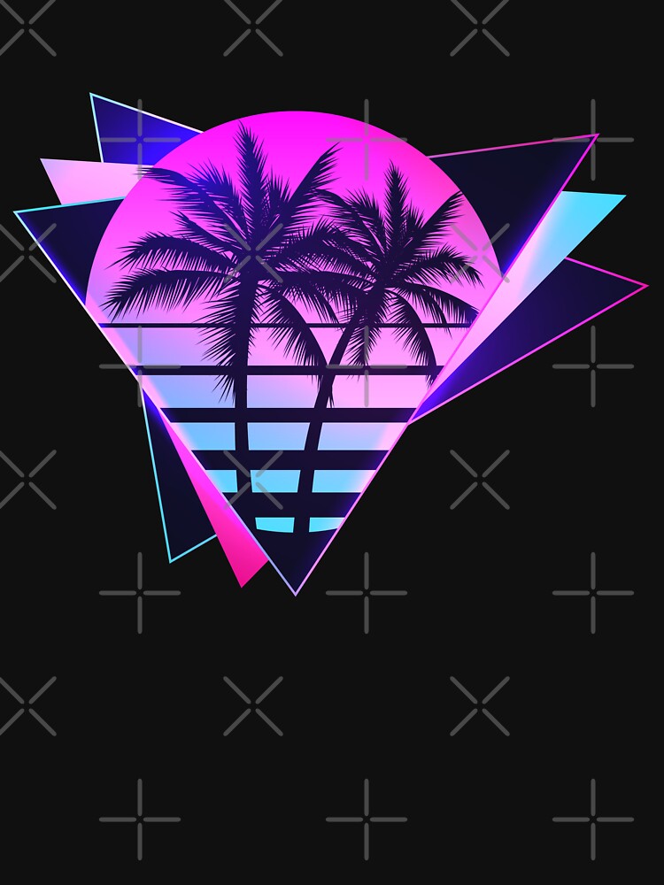 80s Retro Miami Neon Vaporwave Aesthetic Sunset by amos20111