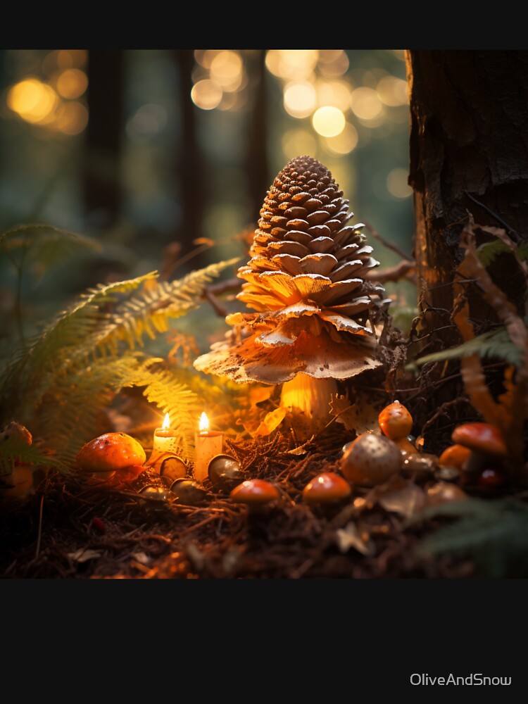 Pineforest Pinecone Mushroom House Poison Mushroom Cookie Mushroom Hunting Mushroom Winter by OliveAndSnow