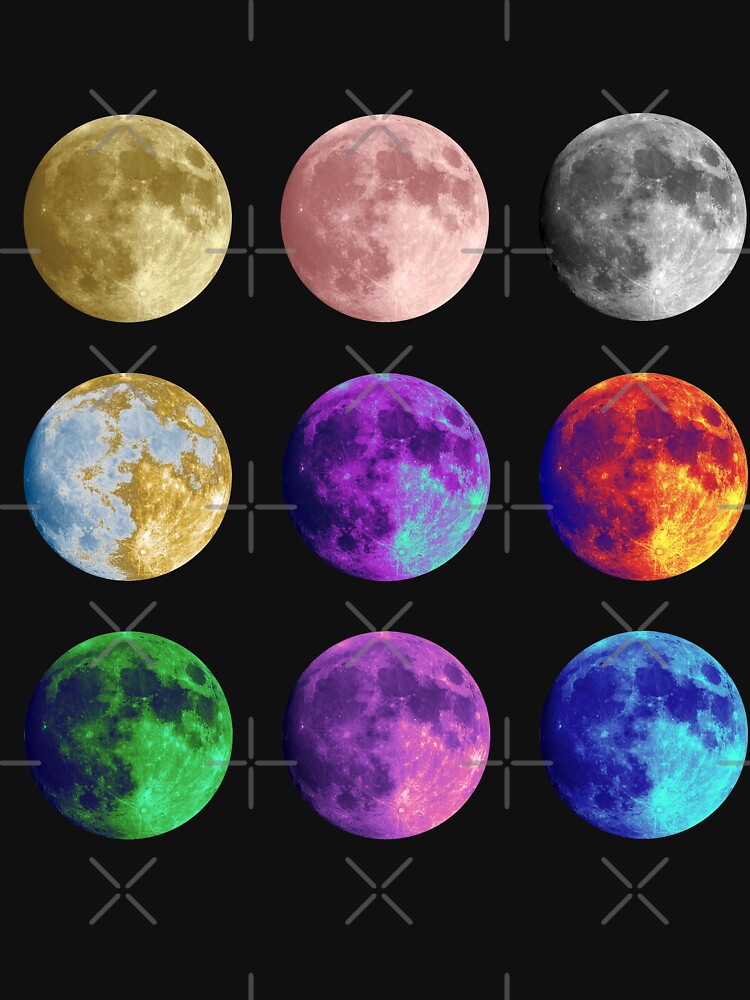 Coloured moons by felinefeelings
